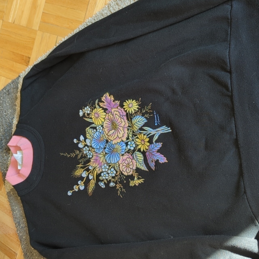 Nature's Garden By Morning Sun Forrer Vintage Floral Sweater Large - Picture 3 of 9